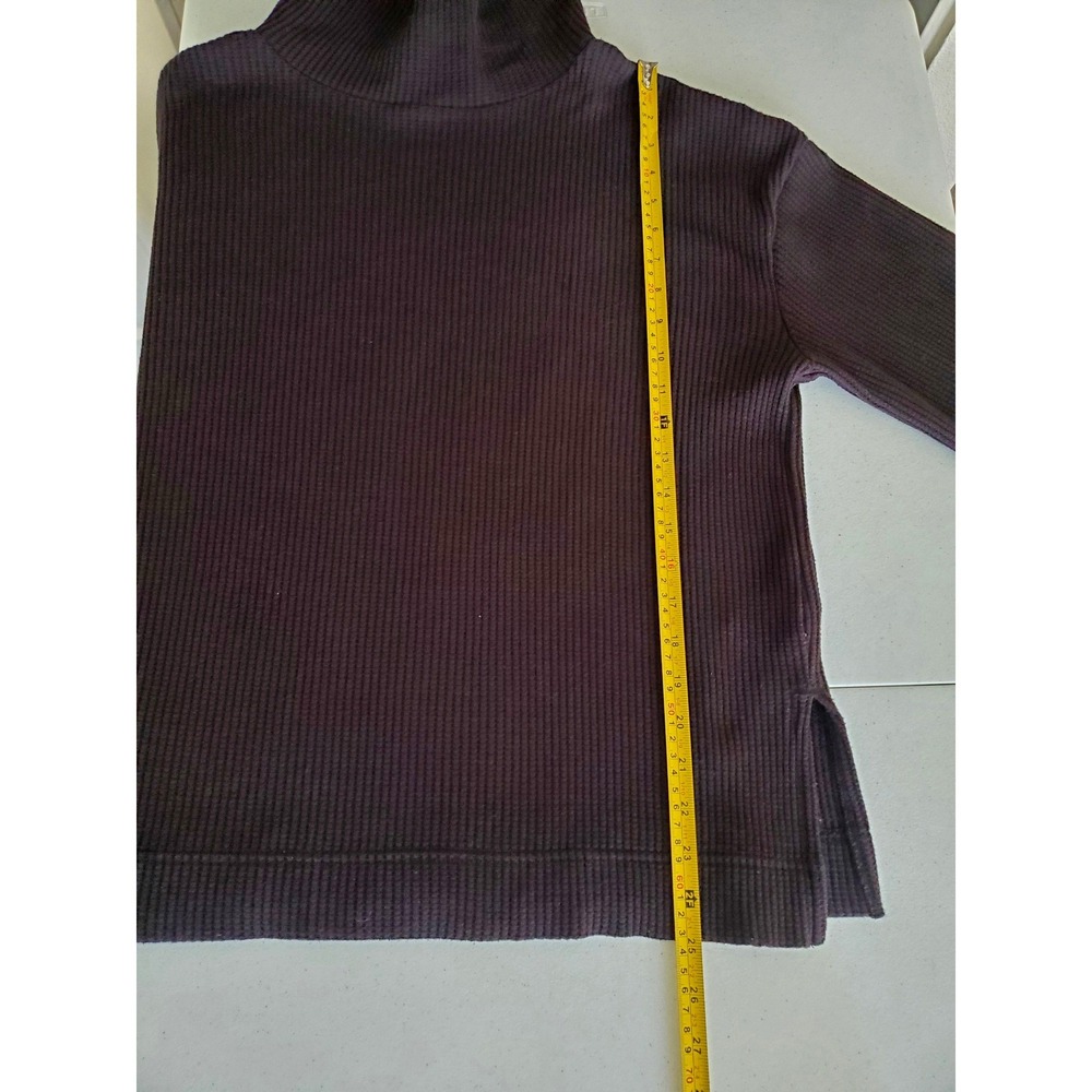 Gap Split-Hem Waffle Turtleneck Pullover Small Bl… - image 8